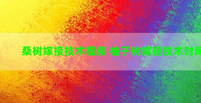 桑树嫁接技术视频 柚子树嫁接技术时间和方法